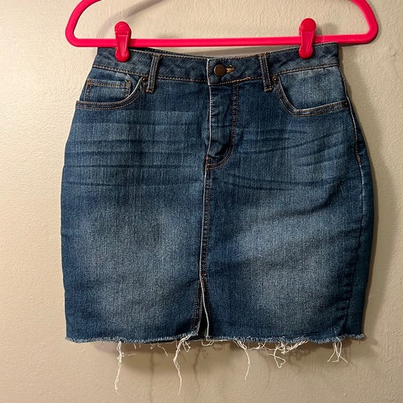 Faded Glory Jean Skirt with raw hem! - Picture 1 of 5